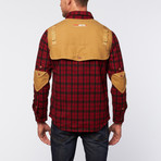 Psyberia // Urbaneer Plaid Shirt Jacket // Crimson (L)