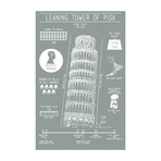 Leaning Tower of Pisa // Pisa, Italy // Est. 1372 (Black Licorice // White Ink)