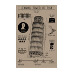 Leaning Tower of Pisa // Pisa, Italy // Est. 1372 (Black Licorice // White Ink)
