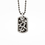 Small Camouflage Dog Tag // Sterling Silver