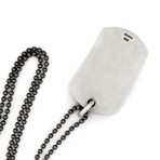 Camouflage Dog Tag + Silver Ball Chain // Sterling Silver