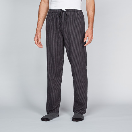 Flannel Lounge Pant // Black + Grey Stripe (S)