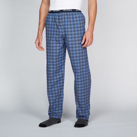 Cotton Lounge Pant // Blue Plaid (S)