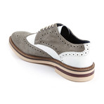 Woburn Suede Wingtip Brogue // White + Grey (Euro: 42)