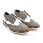 Woburn Suede Wingtip Brogue // White + Grey (Euro: 42)