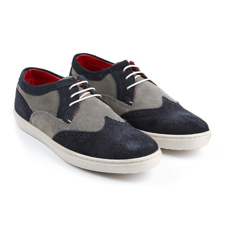 Base London // Anglo Suede Sneaker // Navy + Grey (Euro: 41)