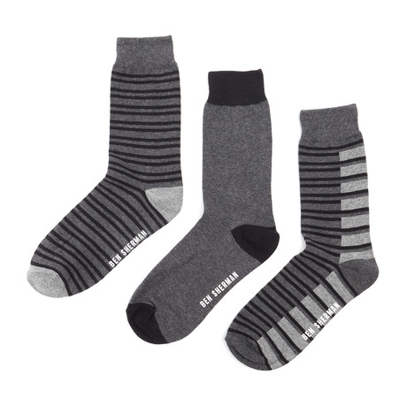 Dress Socks // Charcoal + Black // Pack of 3