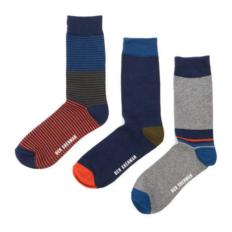 Dress Socks // Blue + Grey // Pack of 3