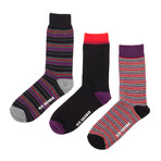 Dress Socks // Black + Purple Combo // Pack of 3