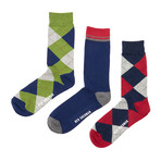 Dress Socks // Navy Argyle Combo // Pack of 3