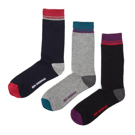 Dress Socks // Black + Grey // Pack of 3