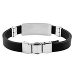 Stainless Steel Tribal Maze ID Rubber Bracelet