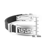 Stainless Steel Tribal Maze ID Rubber Bracelet