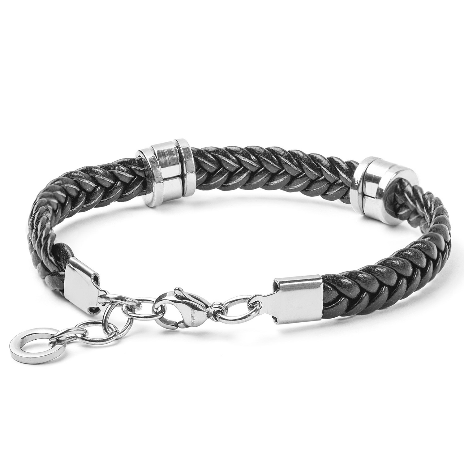 Stainless Steel + Braided Rubber Bracelet - Crucible - Touch of Modern