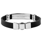 Stainless Steel Textured Rubber ID Bracelet