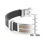 Stainless Steel Checkered Rubber ID Bracelet