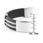 Stainless Steel Cable Inlay Rubber ID Bracelet