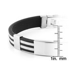 Stainless Steel ID with Striped Rubber Bracelet