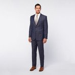 Notch Lapel Plaid Suit // Denim Blue Shadow (US: 36S)