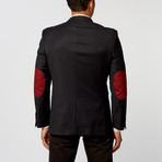 Notch Lapel Suit Jacket // Navy + Red (US: 42R)