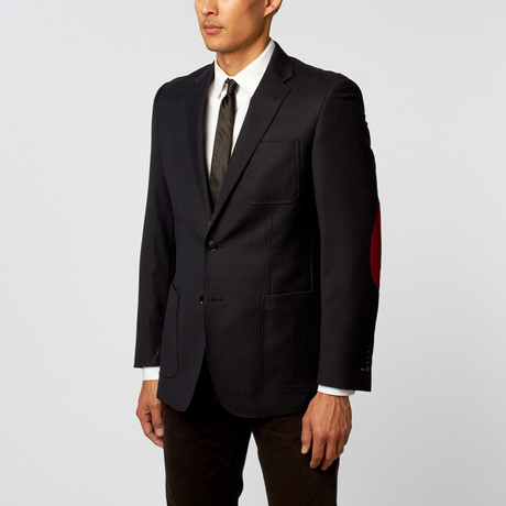 Notch Lapel Suit Jacket // Navy + Red (US: 36S)