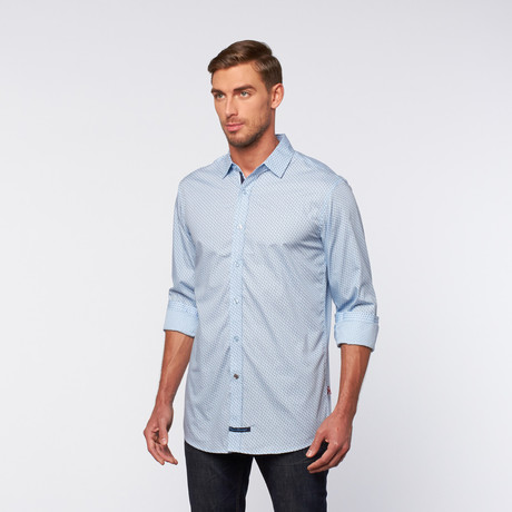 Button-Up Shirt // Light Blue Swirl (S)