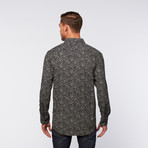 Button-Up Shirt // Black + Grey Dotted Paisley (S)