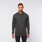 Button-Up Shirt // Black + Grey Paisley (L)