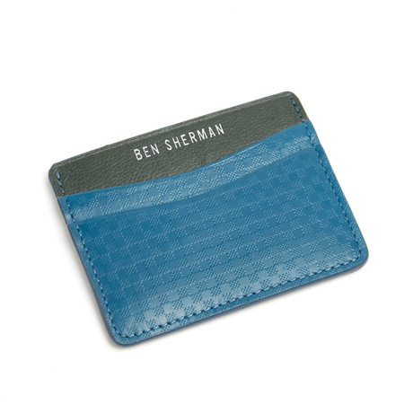 Leather Embossed Cardholder // Petrol