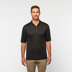 Skins Game // Bamboo Body Mapping Stripe Polo  // Black (XS)