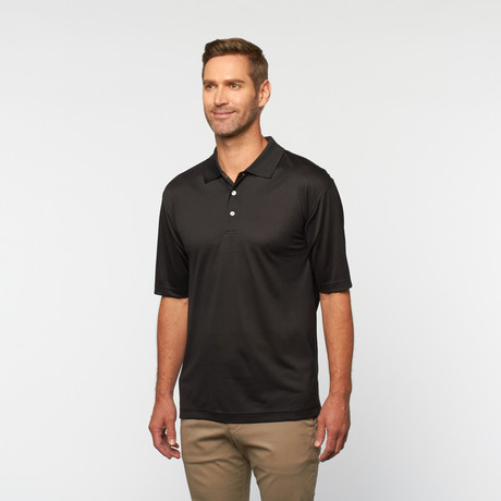 Skins Game // Bamboo Body Mapping Stripe Polo  // Black (XS)
