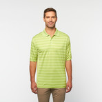 Skins Game // Bamboo Performance Stripe + Dot Polo // Green Apple (S)