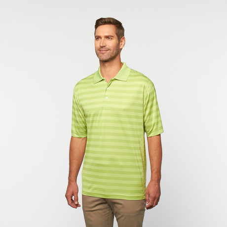 Skins Game // Bamboo Performance Stripe + Dot Polo // Green Apple (S)