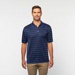 Skins Game // Bamboo Performance Stripe + Dot Polo // Navy (S)