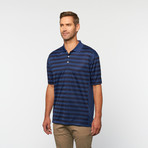 Skins Game // Bamboo Performance Stripe + Dot Polo // Navy (S)