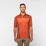 Skins Game // Bamboo Performance Color Block Polo // Burnt Orange (XL)