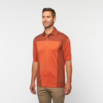 Skins Game // Bamboo Performance Color Block Polo // Burnt Orange (XL)