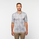 Skins Game // Bamboo Performance Diamond Jacquard Polo // Silver (XS)