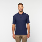 Skins Game // Bamboo Horizontal Stripe Polo // Navy (L)