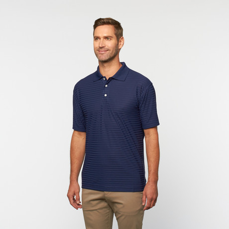 Skins Game // Bamboo Horizontal Stripe Polo // Navy (S)
