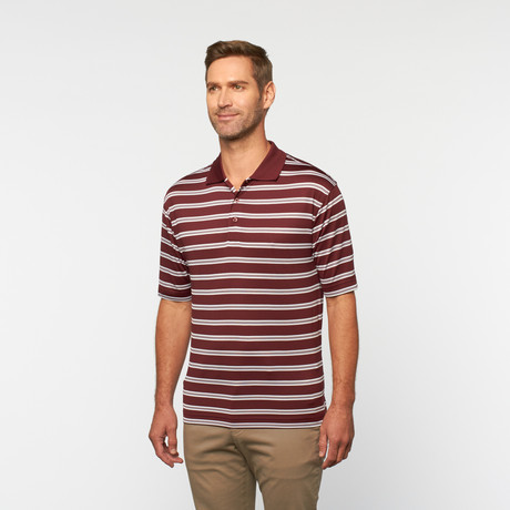 Horn Legend // Striped Tech Polo // Zinfandel (S)