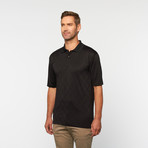 Skins Game // Diamond Jacquard Short-Sleeve Polo // Black (XL)