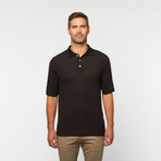 Skins Game // Pique Short-Sleeve Polo // Black (L)