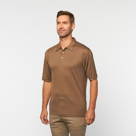 Skins Game // Shadow Stripe Short-Sleeve Polo // Bittersweet (S)