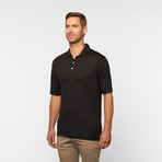Skins Game // Shadow Stripe Short-Sleeve Polo // Black (XL)