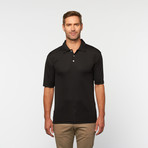 Skins Game // Shadow Stripe Short-Sleeve Polo // Black (XL)