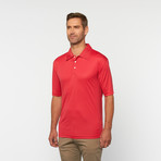 Skins Game // Shadow Stripe Short-Sleeve Polo // Red (S)