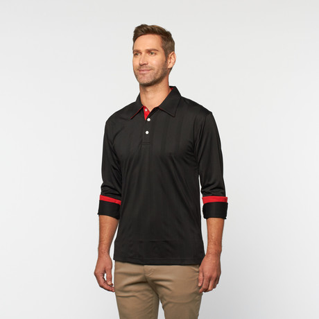 Skins Game // Bamboo Performance Blended Long-Sleeve Polo // Red (S)