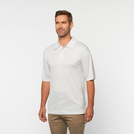 Skins Game // Bamboo Performance Box Jacquard Short-Sleeve Polo // White (XS)