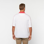 Skins Game // Bamboo Perforance Zig Zag Short-Sleeve Polo // White + Red (XS)